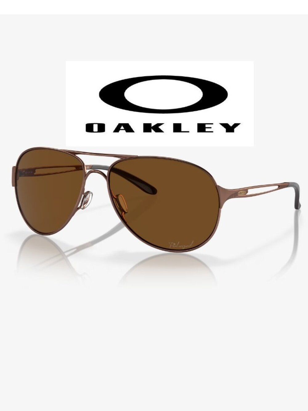 $283 Oakley OO4054-05 Caveat Polarized Aviator Pilot Sunglasses Bronze Brown